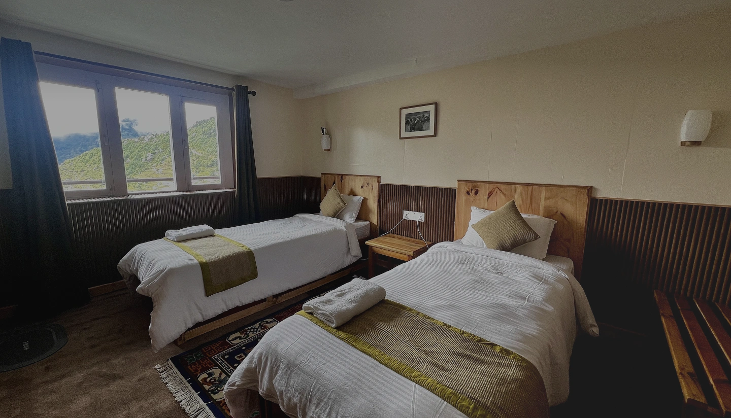 Guest room view at Namche Terrace, 3,440m above sea level