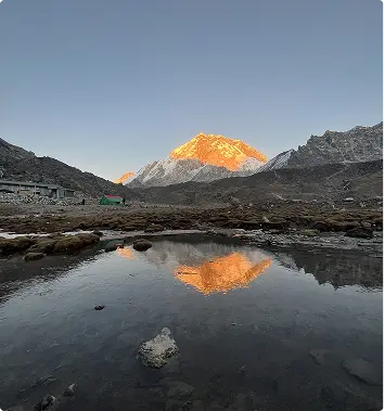 Trekkers on a mountain trail in the Khumbu region